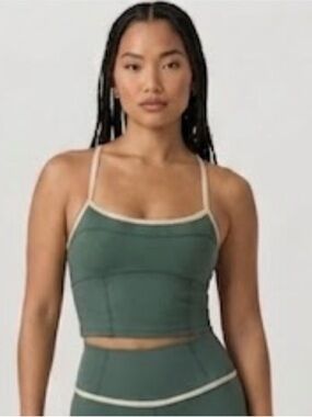 New Vuori Women’s  AllTheFeels Corset Tank Agate Green VW1387 Small